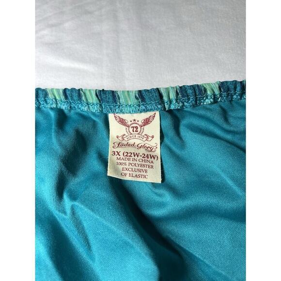 Faded Glory Womens Maxi Dress Blue Green SZ 3X Mermaid Beach Cruise Vacation - Picture 4 of 7